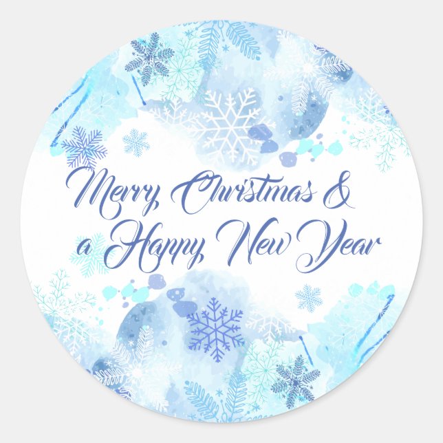 Elegant Christmas and New Year Sticker (Front)