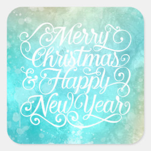 Elegant Christmas and New Year Sticker Seal