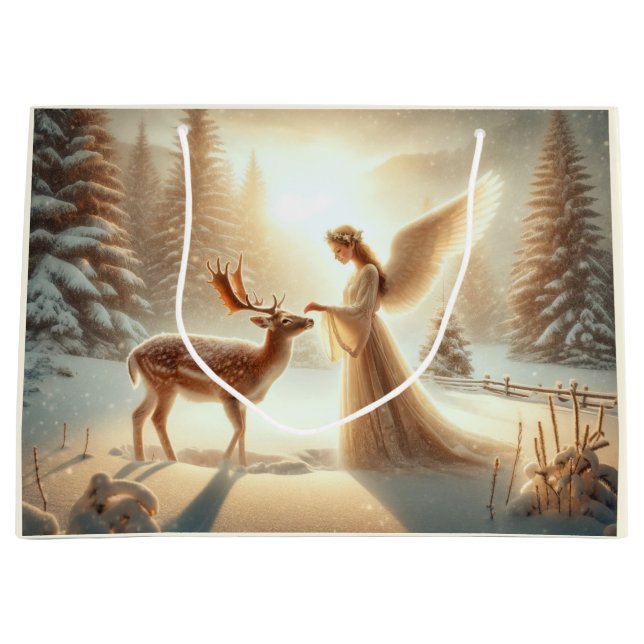 Elegant Christmas Angel Gift Bag (Front)