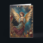 Elegant Christmas Angel Personalized Message Card<br><div class="desc">Spread holiday cheer this season with our elegant vintage Christmas card, designed to capture the magic of Christmas Eve and the warmth of the holidays. This beautiful card features a lovely angel, embodying the spirit of the season and the joy of giving. It’s the perfect way to send heartfelt greetings...</div>