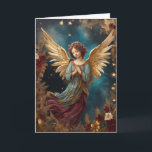 Elegant Christmas Angel Personalized Message Card<br><div class="desc">Spread holiday cheer this season with our elegant vintage Christmas card, designed to capture the magic of Christmas Eve and the warmth of the holidays. This beautiful card features a lovely angel, embodying the spirit of the season and the joy of giving. It’s the perfect way to send heartfelt greetings...</div>