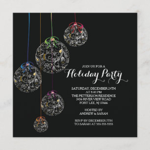 Elegant Christmas Ball Holiday Party Invitation