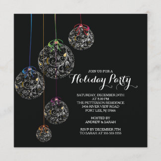 Elegant Christmas Ball Holiday Party Invitation