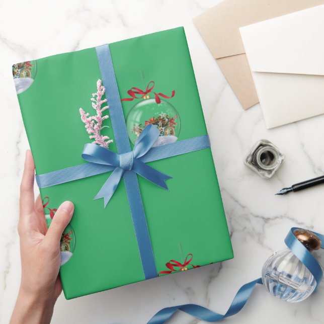 Elegant Christmas Ball Retro Car Holiday  Wrapping Paper (Gifting)