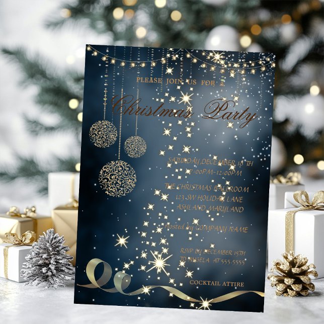 Elegant Christmas Balls,Christmas Party Invitation (Creator Uploaded)