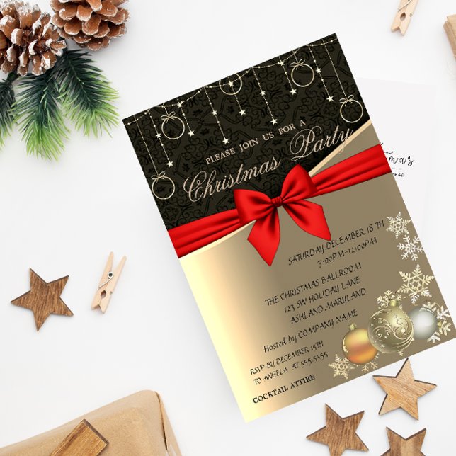 Elegant Christmas Balls, Corporate Christmas Party Invitation (Creator Uploaded)
