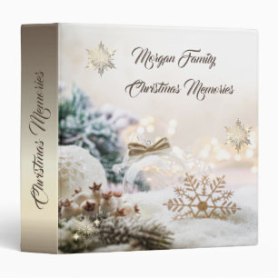 Elegant Christmas Balls,Gold Snowflakes Binder