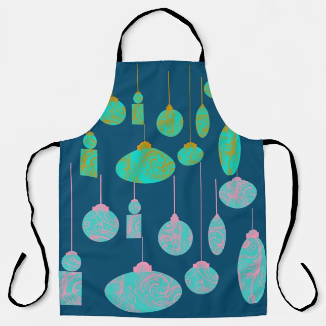 Elegant Christmas Baubles Apron (Front)