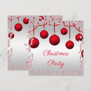 Elegant Christmas Baubles,  Beads & Diamonds Invitation