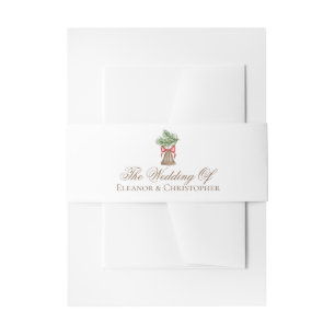 Elegant Christmas Bell Wedding Personalized Invitation Belly Band