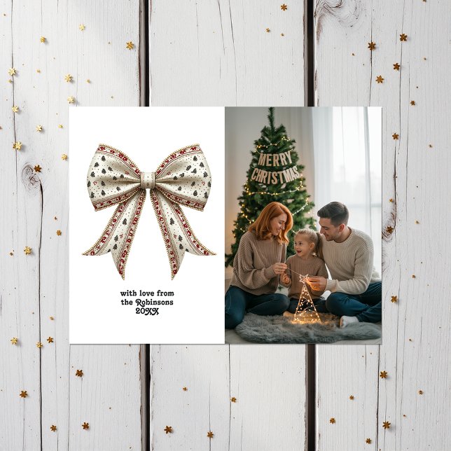 Elegant Christmas Bow Christmas Holiday (Elegant Christmas Bow Christmas Holiday Card)