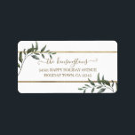 Elegant Christmas Branches Gold Foil Holiday Label<br><div class="desc">Elegant Christmas Branches Gold Foil Holiday Return Address Labels featuring a faux gold foil frame and modern winter eucalyptus branches with elegant handwritten typography. Easy to customize the text and colors. Please contact us at cedarandstring@gmail.com if you need assistance with the design or matching products.</div>