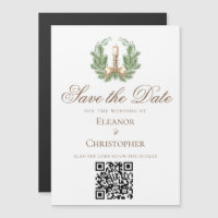 Elegant Christmas Candle QR Code Save the Date
