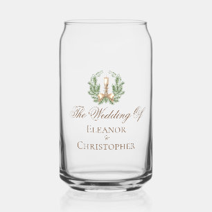 Elegant Christmas Candle Wreath Wedding Custom Can Glass