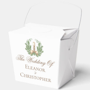 Elegant Christmas Candle Wreath Wedding Fortune Favor Box