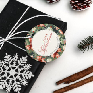 Elegant Christmas Cheer Candy Canes Personalized Favour Tags