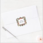 Elegant Christmas Custom Text Botanical Square Sticker<br><div class="desc">***this design is part of a christmas holiday collection*** _______________________ this design template is fully editable and customizable by you the customer - click personalize further button if you with to move, add, delete or make major changes to the design _______________________ *if you have any DESIGN questions or need more...</div>