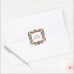 Elegant Christmas Custom Text Botanical Square Sticker<br><div class="desc">***this design is part of a christmas holiday collection*** _______________________ this design template is fully editable and customizable by you the customer - click personalize further button if you with to move, add, delete or make major changes to the design _______________________ *if you have any DESIGN questions or need more...</div>