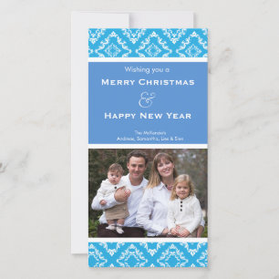 Elegant Christmas Damask Holiday Card