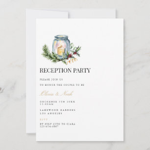 Elegant Christmas Decor Reception Invitation Card