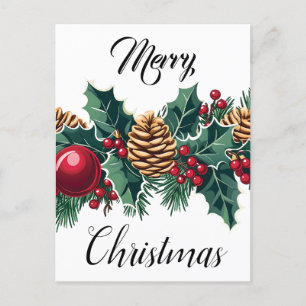 Elegant Christmas Decoration Design  Postcard