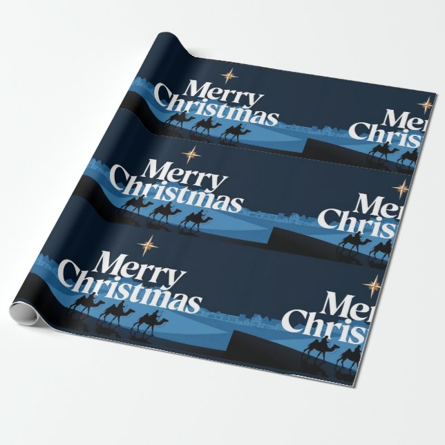 Elegant Christmas Design - The Star of Bethlehem Wrapping Paper (Unrolled)