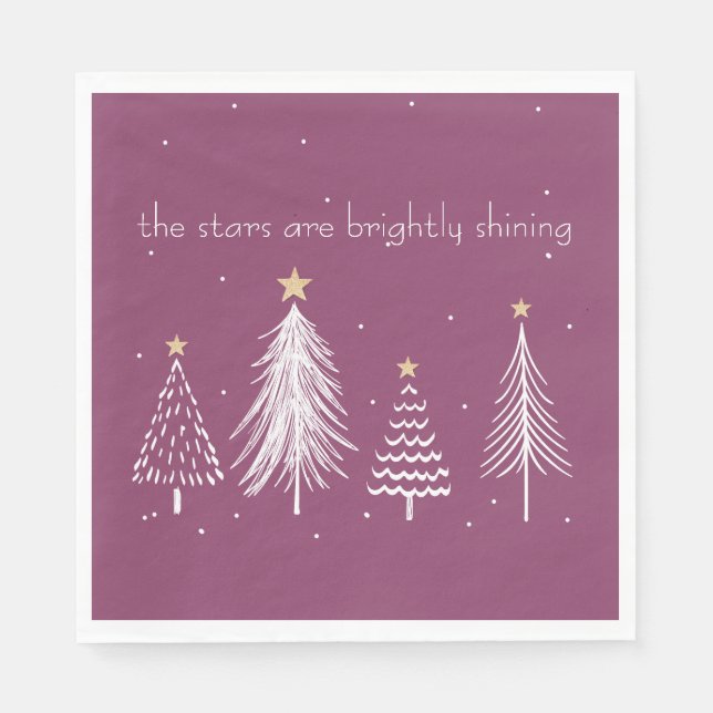 Elegant Christmas Dining Purple  Napkin (Front)