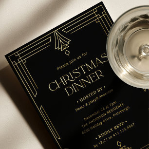 Elegant Christmas Dinner   Black and Gold