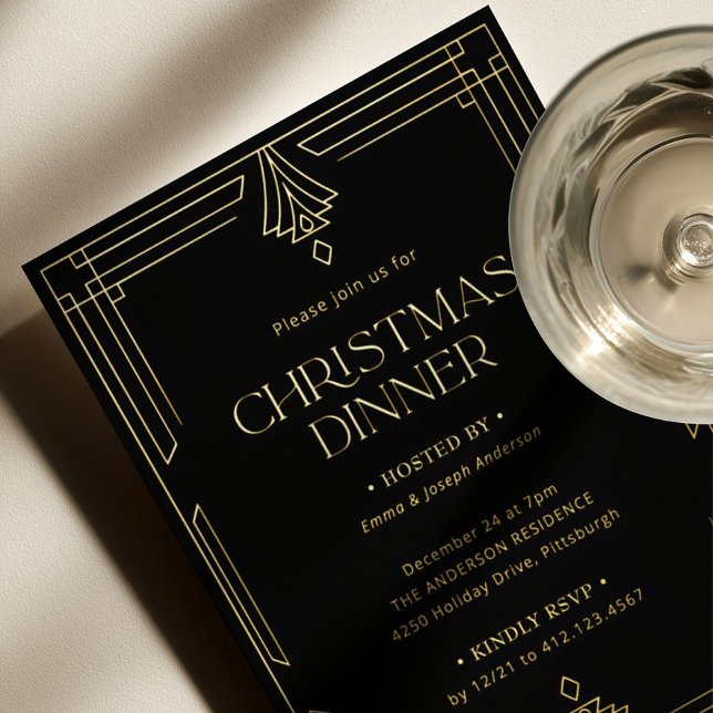 Elegant Christmas Dinner | Black and Gold (Creator Uploaded)