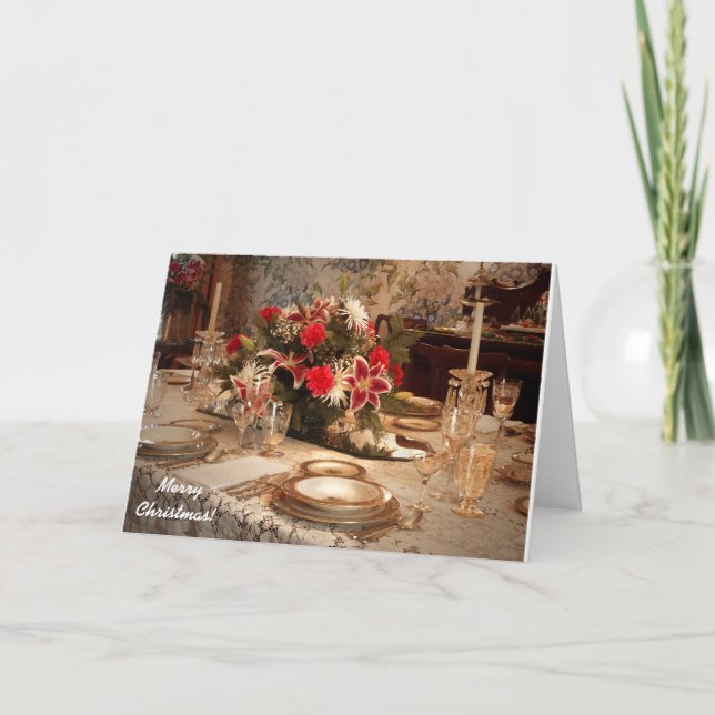Elegant Christmas Dinner Card (Front)