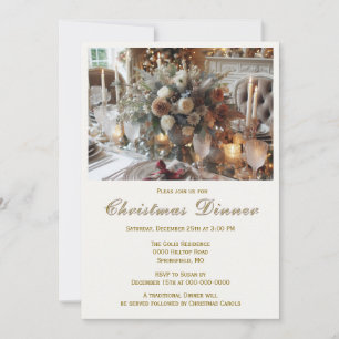 Elegant Christmas Dinner Invitation