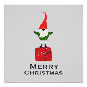 Elegant Christmas Elf Wall Art Poster 