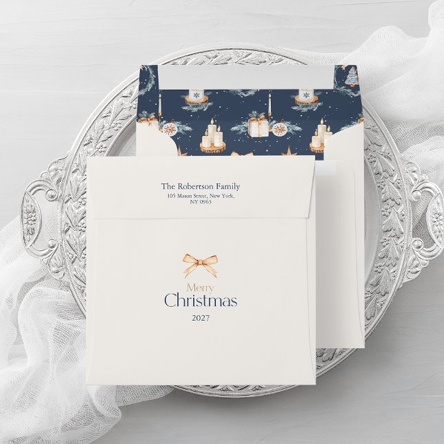 Elegant Christmas Envelope with Watercolor Design (Creator Uploaded)
