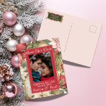 Elegant Christmas Eve Romantic Photo Wedding Announcement Postcard<br><div class="desc">Make your wedding unforgettable with our elegant Christmas Eve Save the Date postcards! Personalize your photo invites featuring charming pine branches and festive ornaments. Perfect for adding a touch of romance to your special day! Don’t let this opportunity slip away—give your guests a sneak peek of the magic to come....</div>