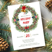 Elegant Christmas Festive Wreath Holiday Party