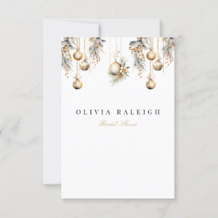Elegant Christmas Floral Bridal Shower Invitation