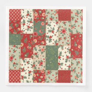Elegant Christmas Floral Quilt Pattern Napkin