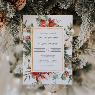 Elegant Christmas Floral Wedding Invitation