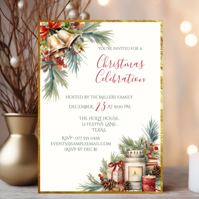 Elegant Christmas Foil Invitation | Holiday Card (Creator Uploaded)