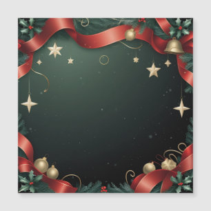 Elegant Christmas Frame Background with Gold Stars