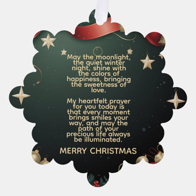 Elegant Christmas Frame Background with Gold Stars Ornament Card (Front)