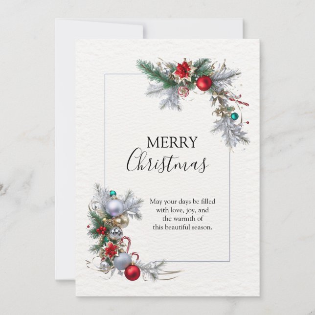 Elegant Christmas Frame Holiday Card (Front)