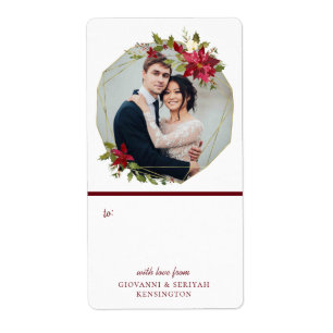 Elegant Christmas Geometric Wreath Holiday Photo