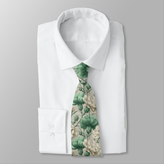 Elegant Christmas Gift For Dad Carnation Tie (Tied)