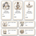 Elegant Christmas Gift Tags Nutcracker Gold<br><div class="desc">Elegant Christmas Gift Tags Nutcracker Gold Gift Tags Self Adhesive Stickers Labels features a variety of festive Christmas gift stickers with the text "Merry Christmas" in modern calligraphy script typography accented with watercolor images of a snowman, nutcracker, ballerina, deer, stockings, snow globe and Christmas bells in black and gold. Select...</div>