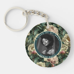 Elegant Christmas Gifts For Husband Floral Peonies Keychain