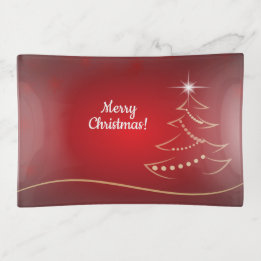 Elegant Christmas Glass Trinket Trays