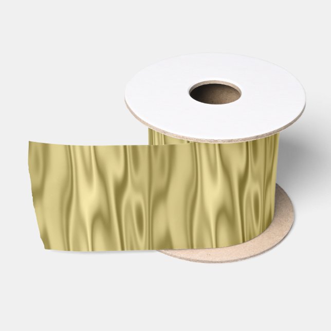 Elegant Christmas Gold Faux Satin Graphic Satin Ribbon (Spool)
