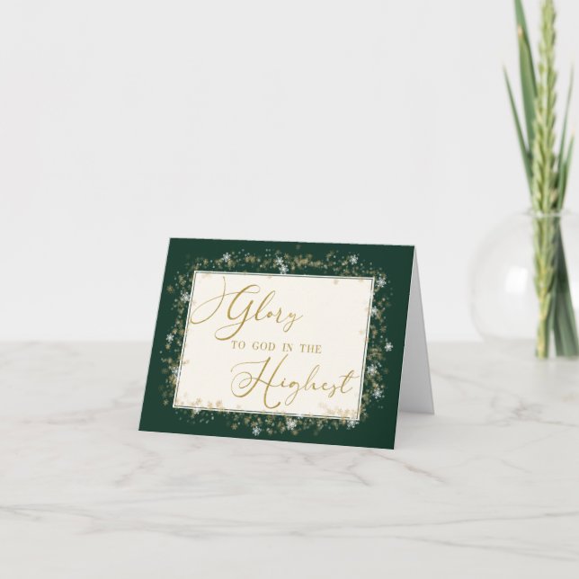 Elegant Christmas Gold Foil Script Holiday Card (Front)