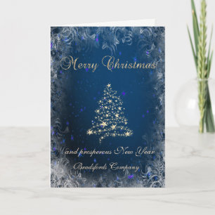 Elegant ,Christmas Gold Tree  Corporate Holiday Card